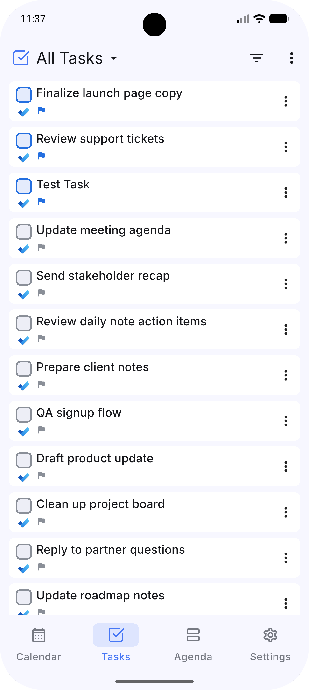 Dainvo Mobile tasks